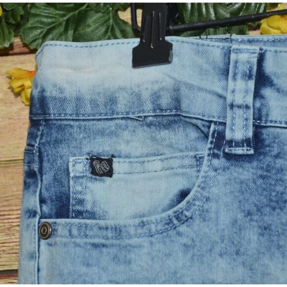 Rocawear Acid Wash Skinny Jeans Men's 34x32 Blue Stretch Denim Y2K Light Retro - Picture 3 of 9